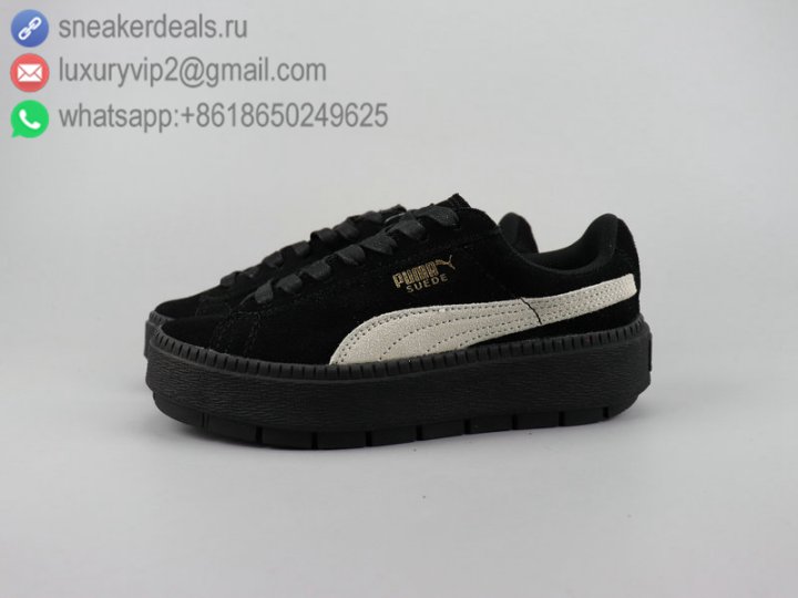 Puma Suede Platform Trace KR Wns Women Shoes Black White Leather Size 36-40